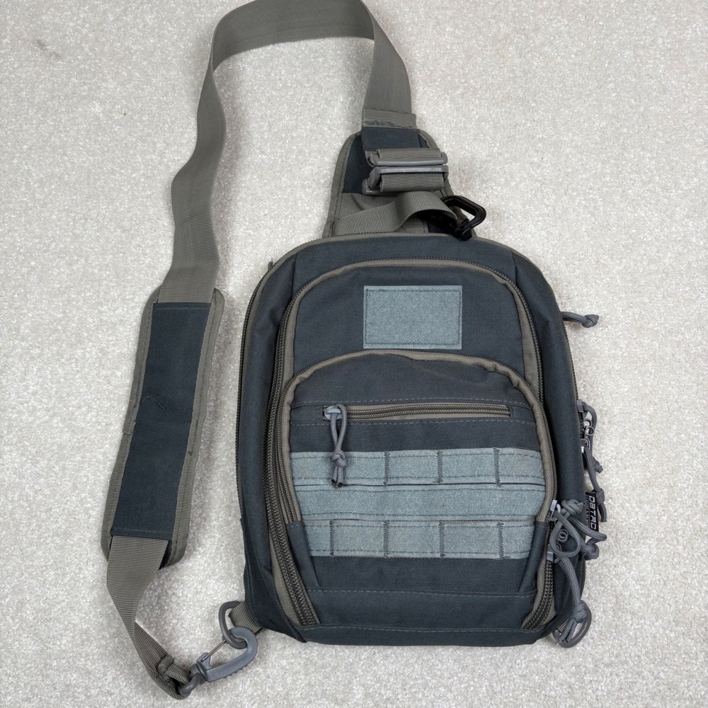 DBTAC Sling Bag Tactical Crossbody Shoulder Backpack Small Gray EDC Pack